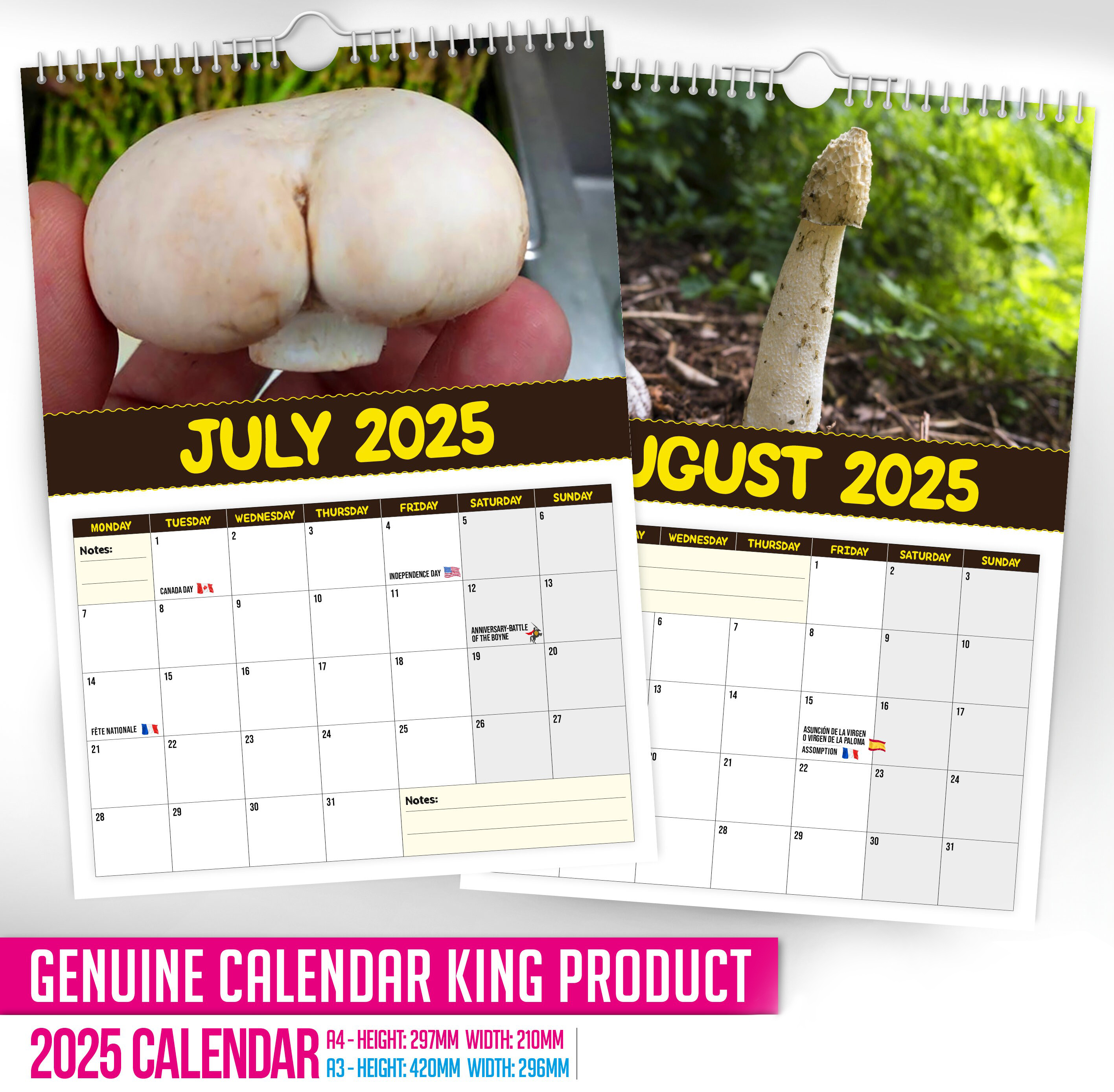 🍄World's Greatest Mushrooms🤣 - 2025 Wall Calendar📅