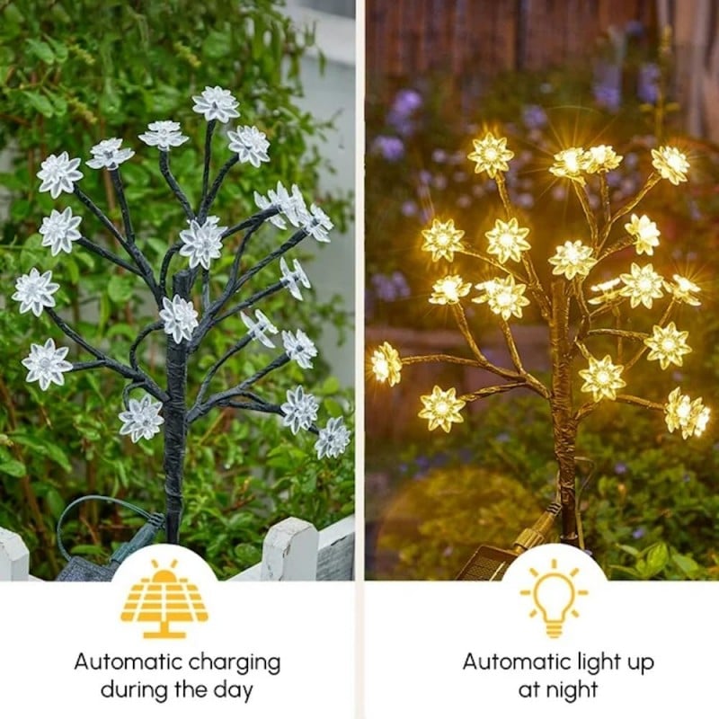 ✨Outdoor Waterproof Cherry Blossom Multicolor Solar Garden Lights🌸
