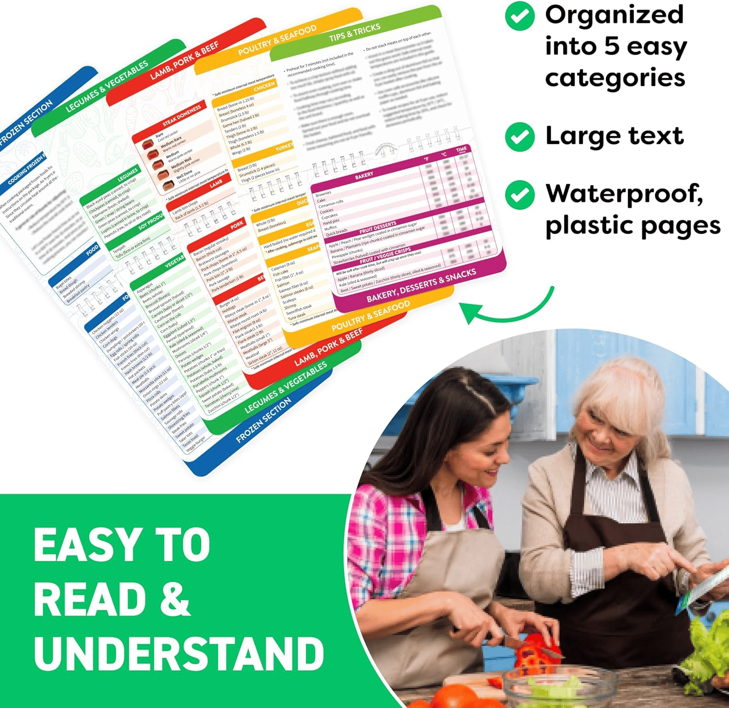 ❤️New Year Promotion-🔥Air Fryer Cheat Sheet Magnets Cooking Guide Booklet