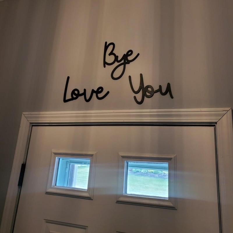 🎁Love You Bye Wooden Script Sign Hallway Home Door💖