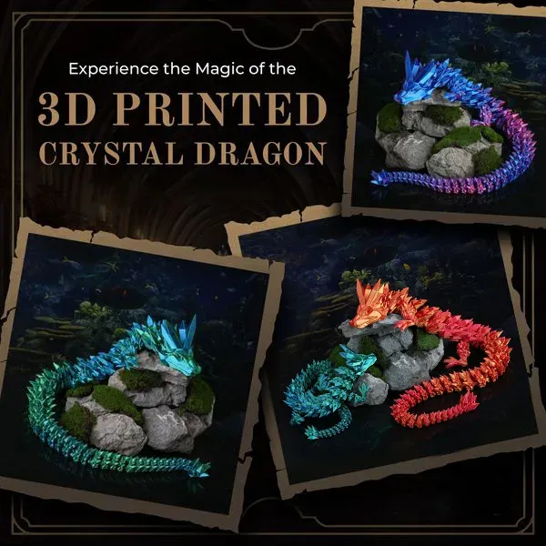 🐉3D-Printed Articulated Crystal Dragon