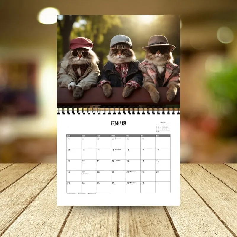 😺2025 Stylish Cats Calendar/Gift For Cat Lover