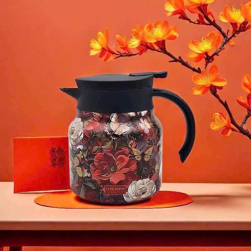 🔥Last Day Sale 49% OFF✨Vintage Floral Pattern Tea Thermos – Built-In Infuser