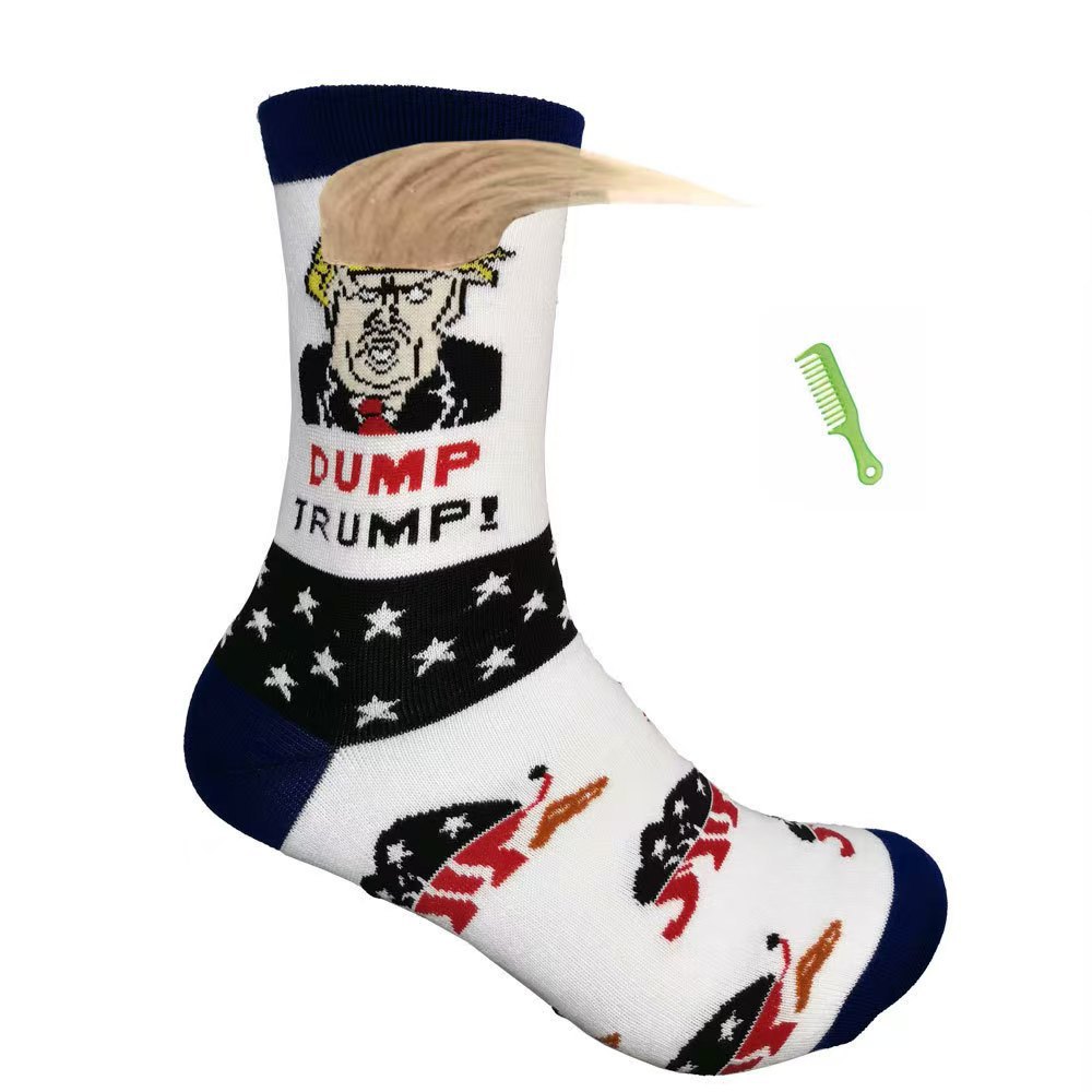 🤣Funny Trump Socks With Hair