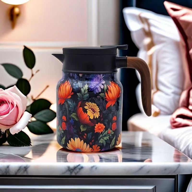 🔥Last Day Sale 49% OFF✨Vintage Floral Pattern Tea Thermos – Built-In Infuser