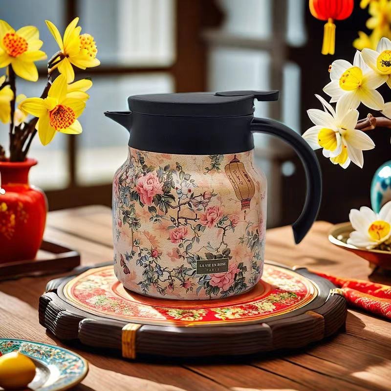 🔥Last Day Sale 49% OFF✨Vintage Floral Pattern Tea Thermos – Built-In Infuser