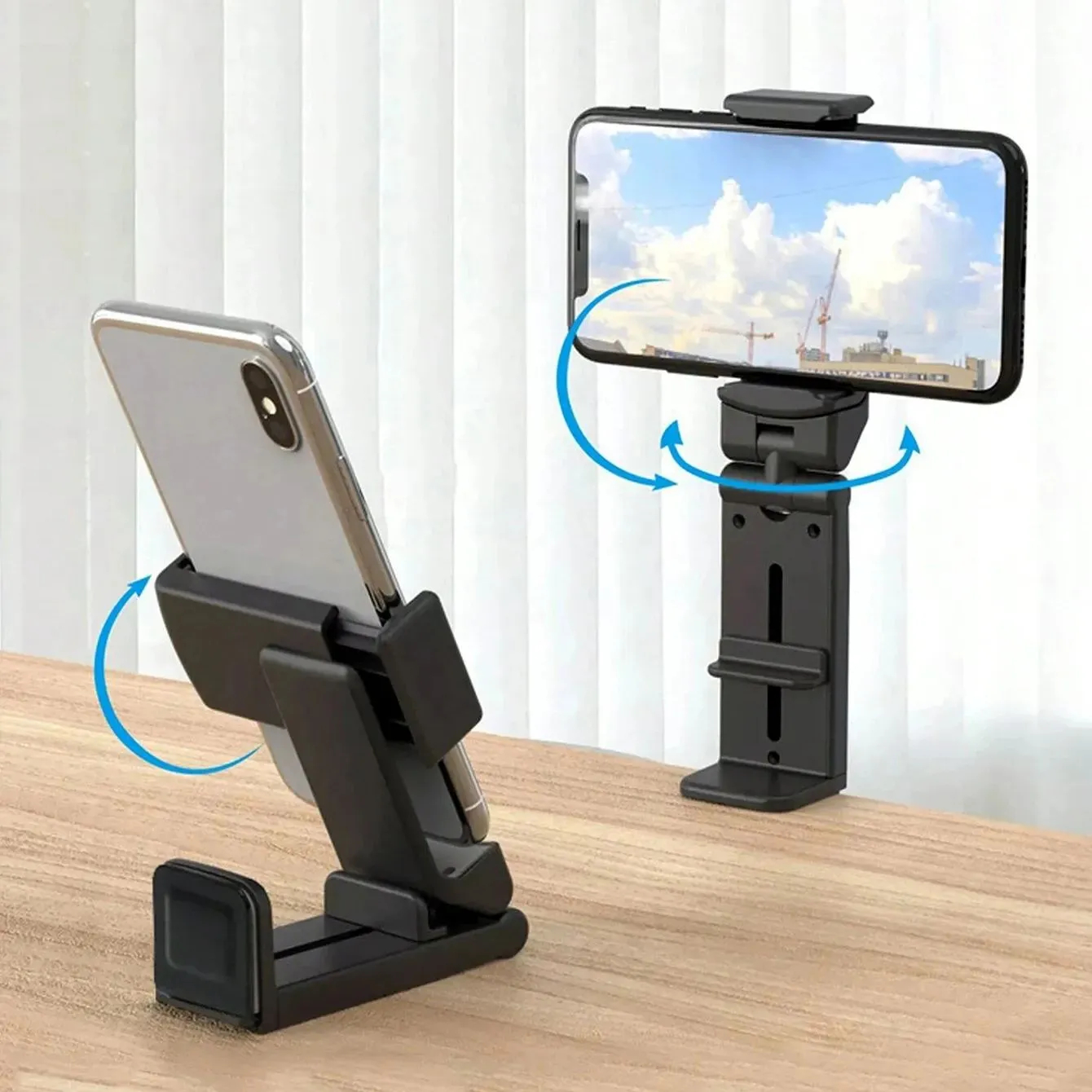 Phone Holder-Portable Travel Stand Desk Flight Foldable Adjustable