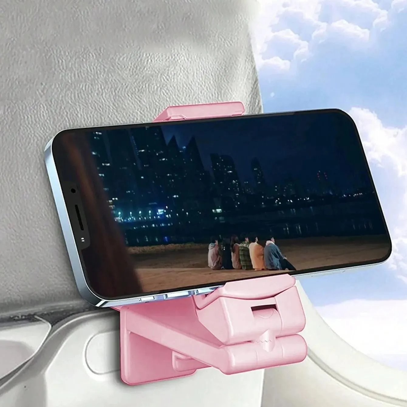 Phone Holder-Portable Travel Stand Desk Flight Foldable Adjustable