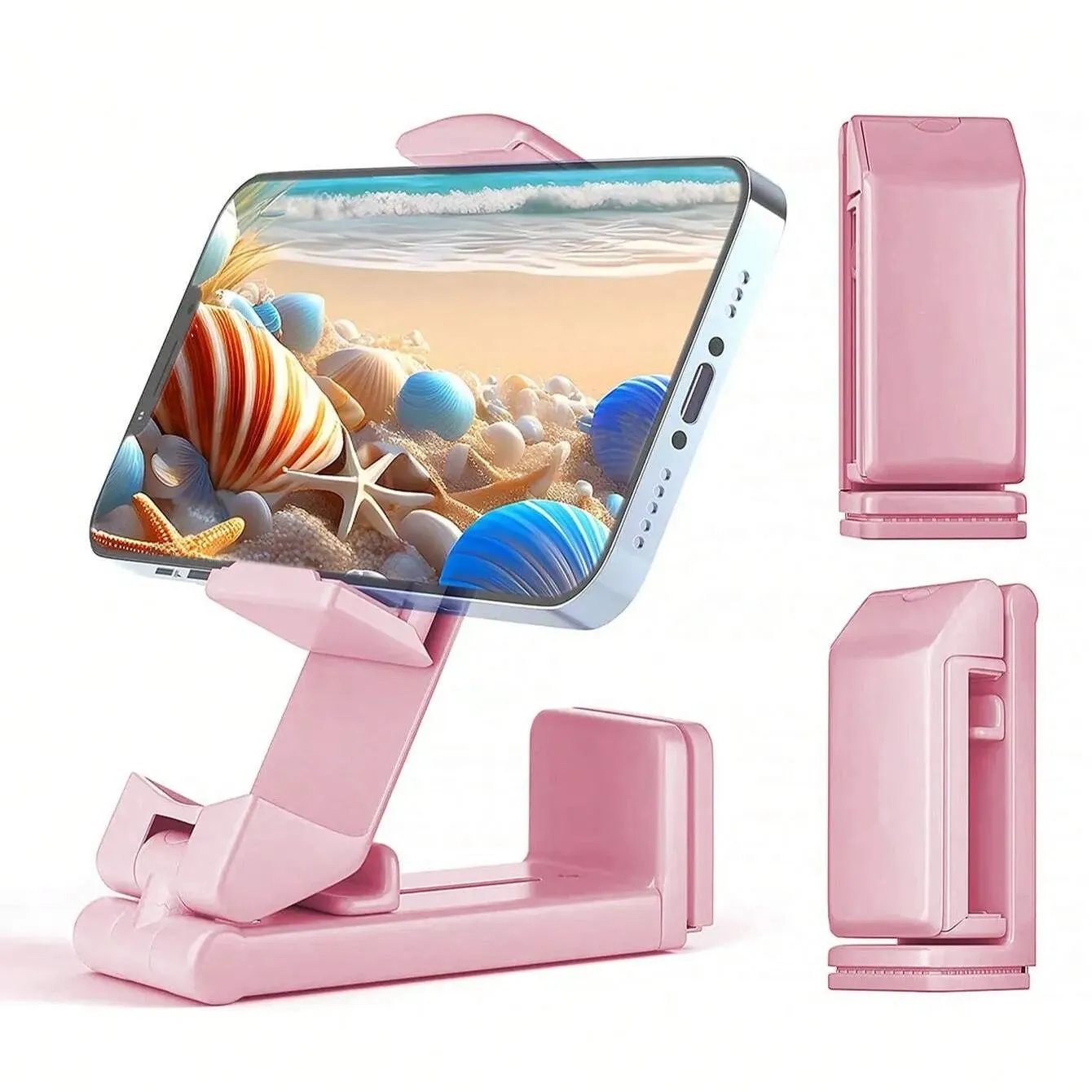 Phone Holder-Portable Travel Stand Desk Flight Foldable Adjustable
