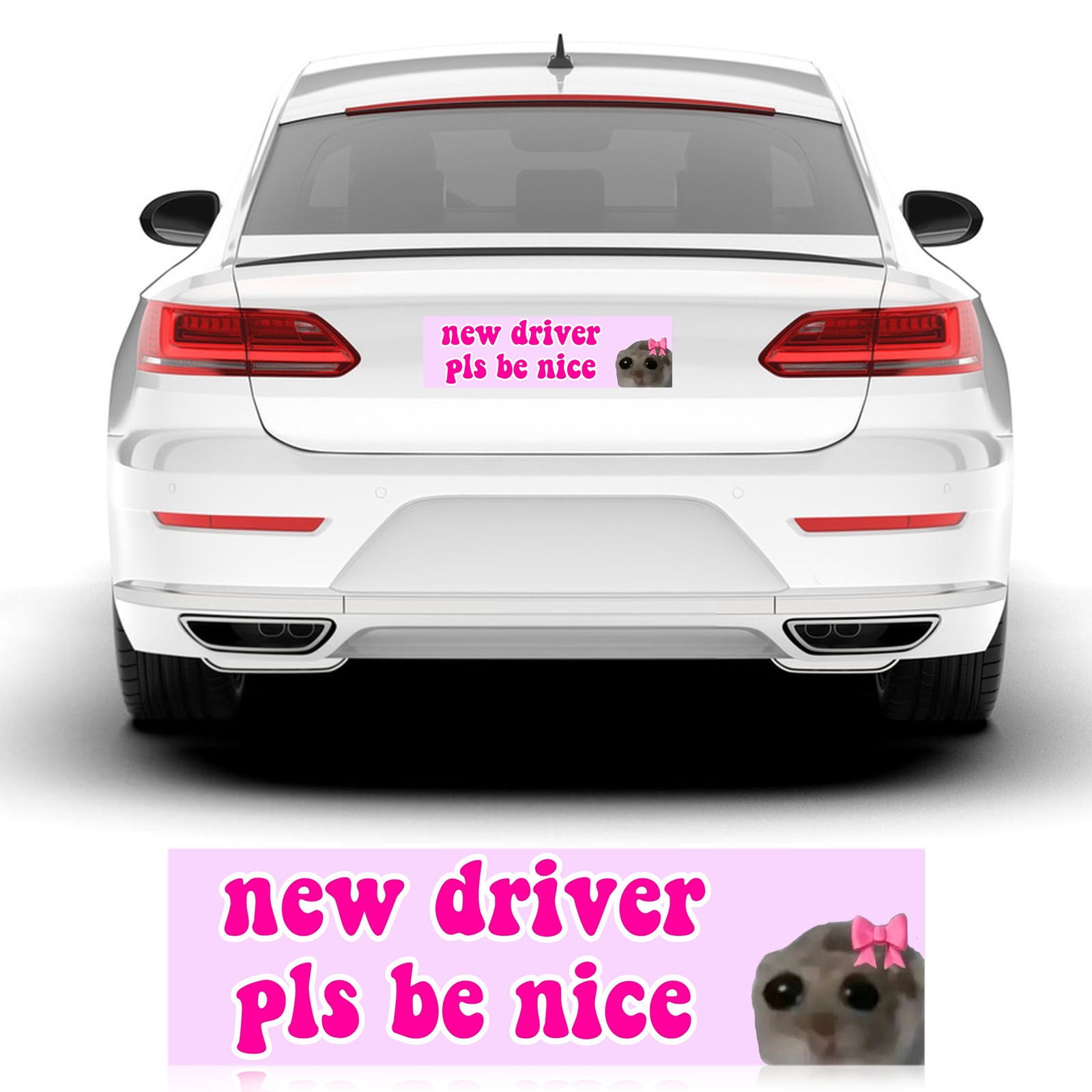 Funny Car Magnet Stickers - New Driver Please Be Nice 