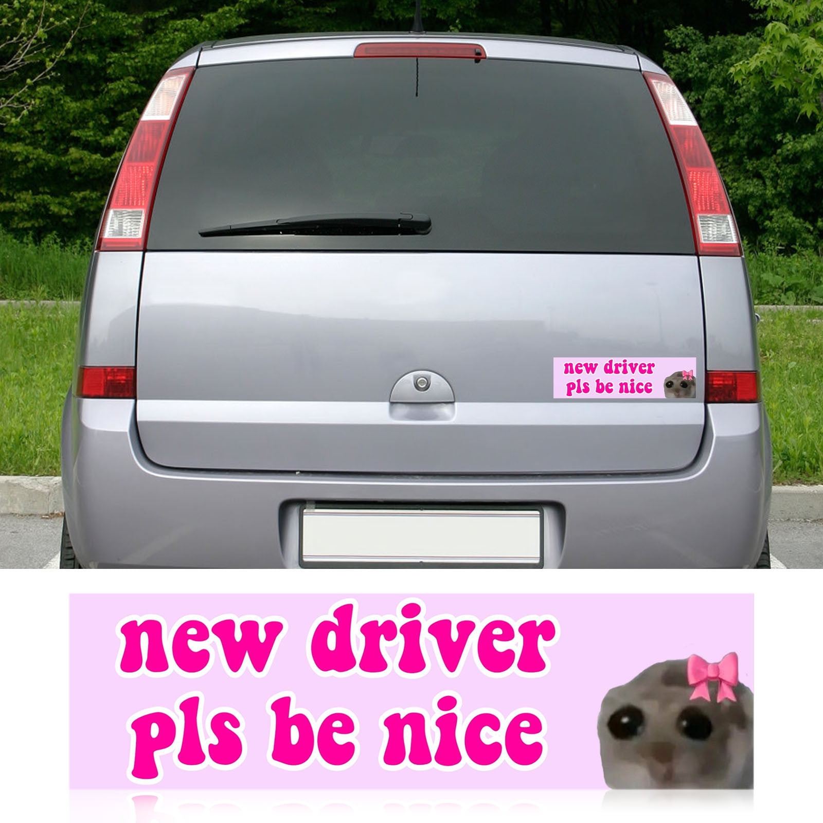 Funny Car Magnet Stickers - New Driver Please Be Nice 