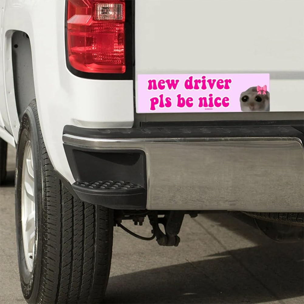 Funny Car Magnet Stickers - New Driver Please Be Nice 
