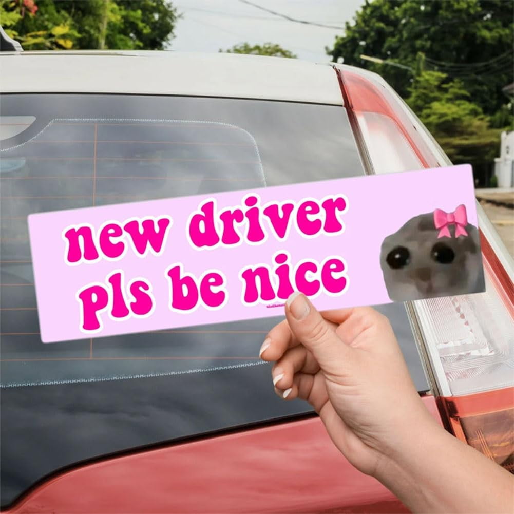 Funny Car Magnet Stickers - New Driver Please Be Nice 