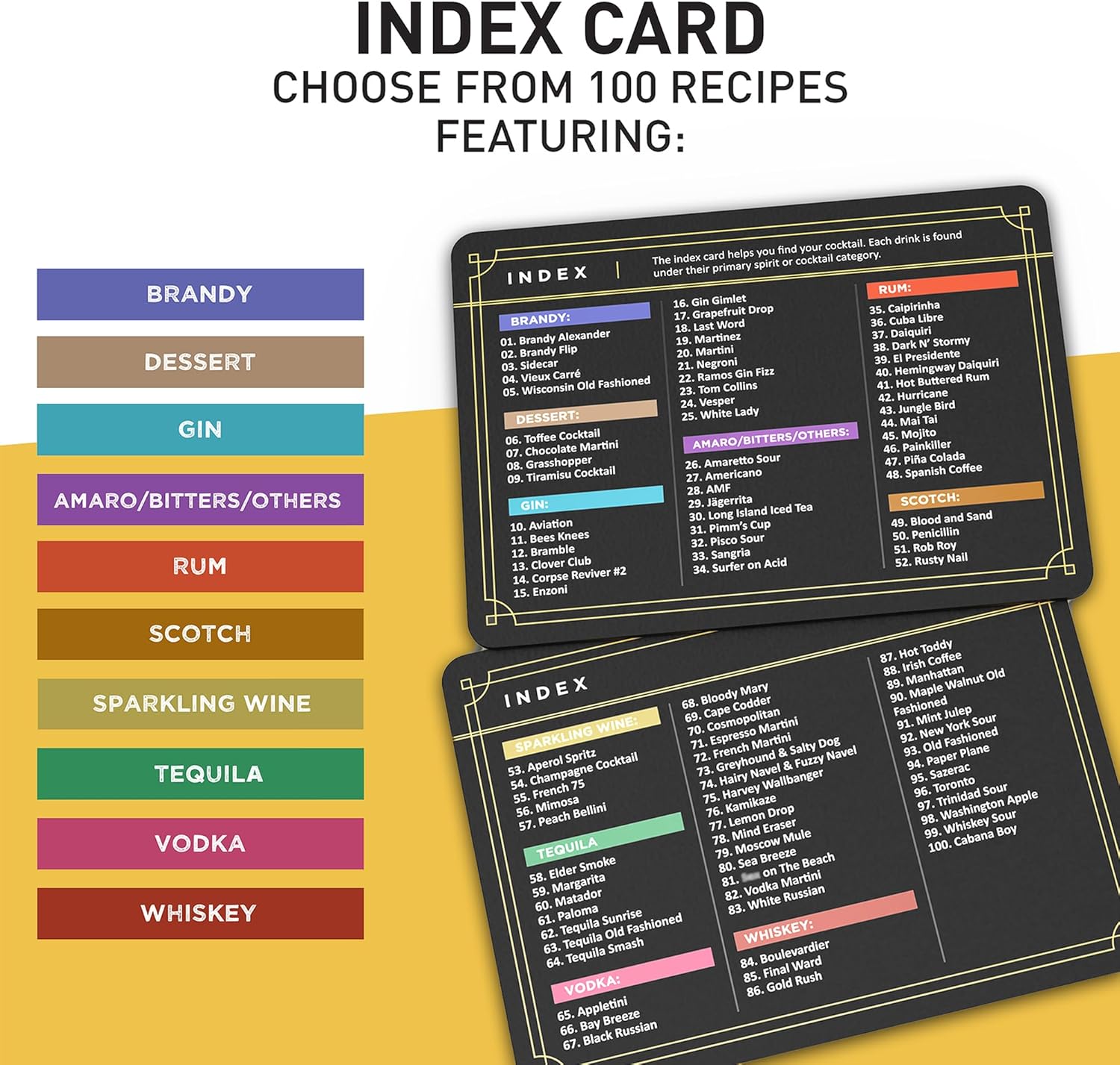 🍸Cocktail Cards: 100 Cocktail Recipes to Master Cocktails🍾