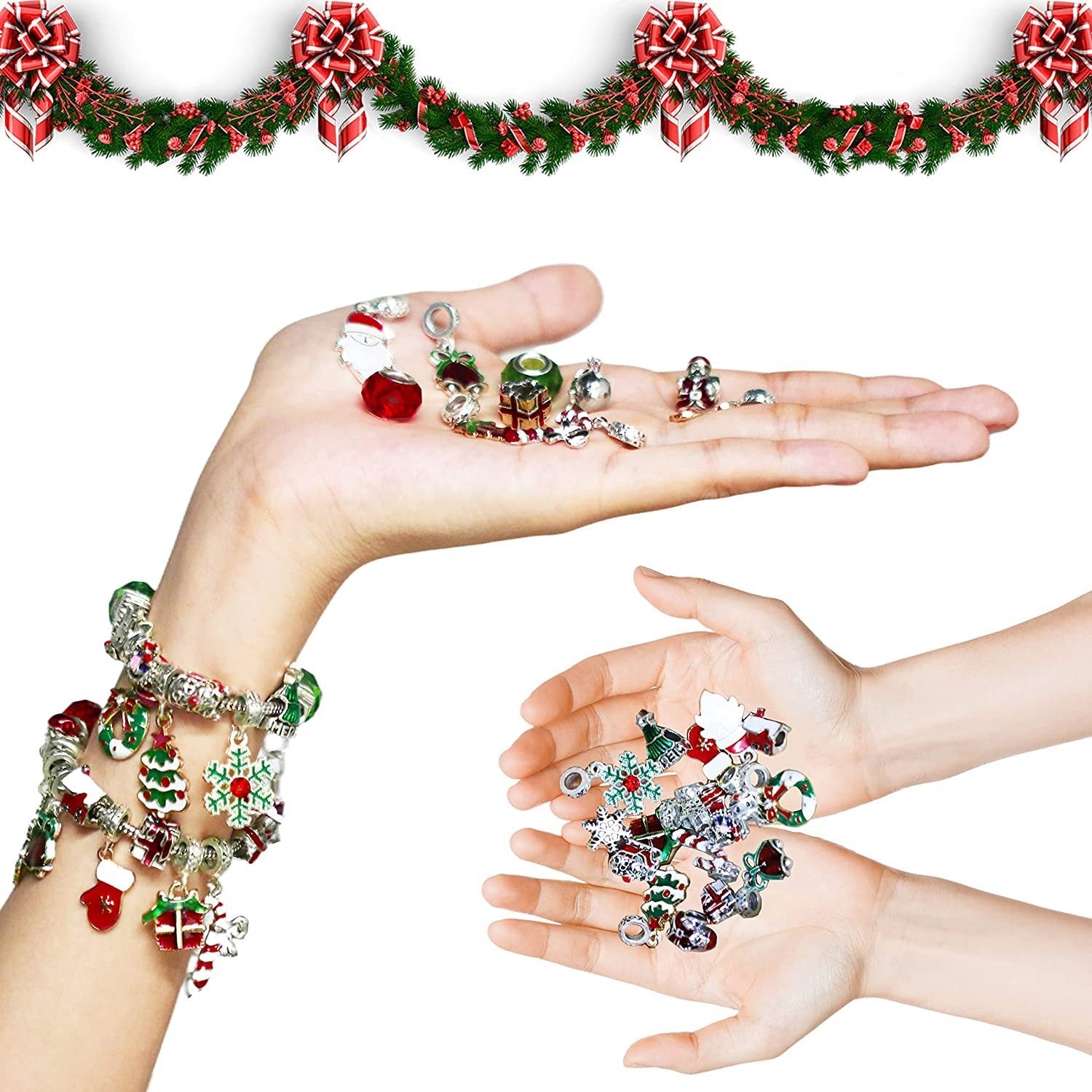 DIY Christmas Advent Calendar Bracelets Set-Pink Laura