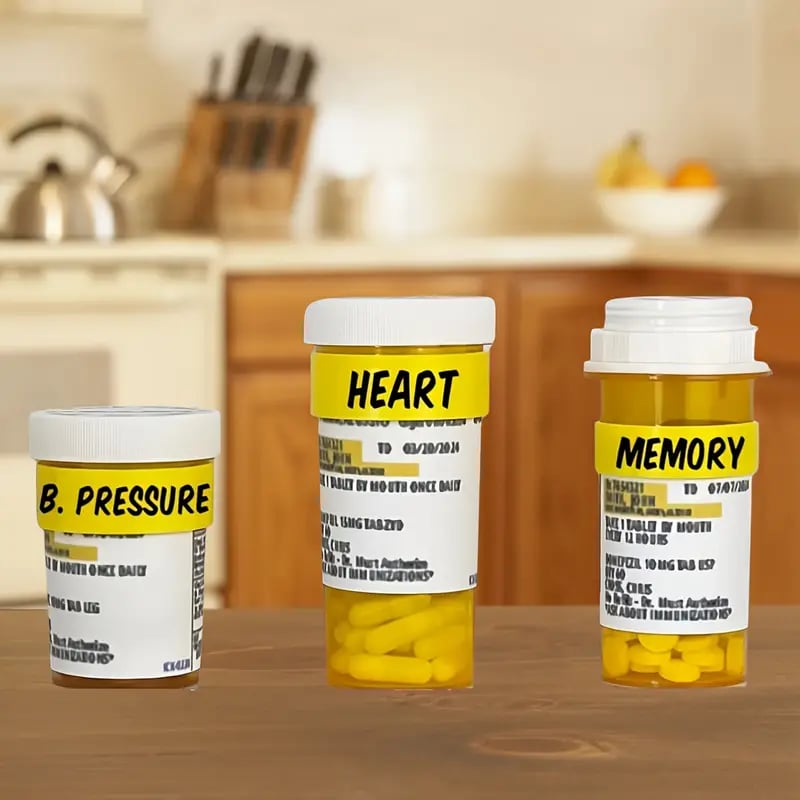 20pcs   pill bottle clips with marker   reusable medicine labeling system for quick identification organization ideal for home or travel details 3