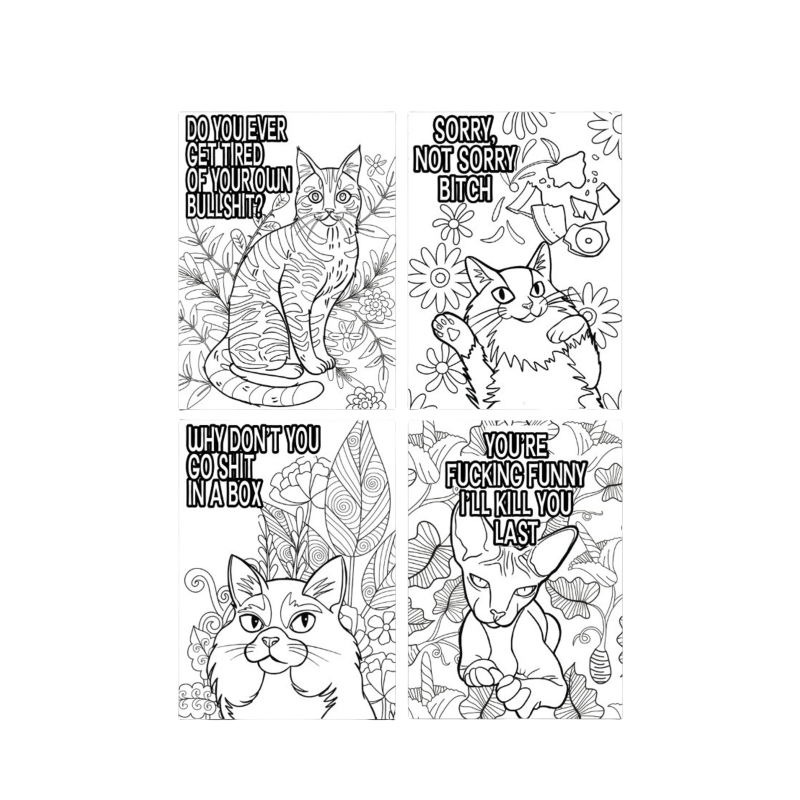 💥🐱Funny Kitty Memes Coloring Book For Adult Relaxation