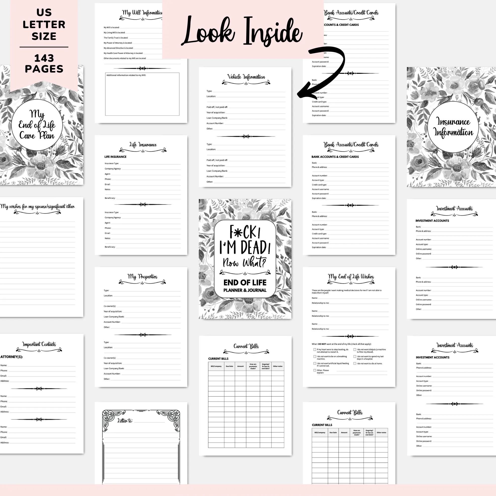 💥F*ck I'm Dead, End Of Life Planner🎁