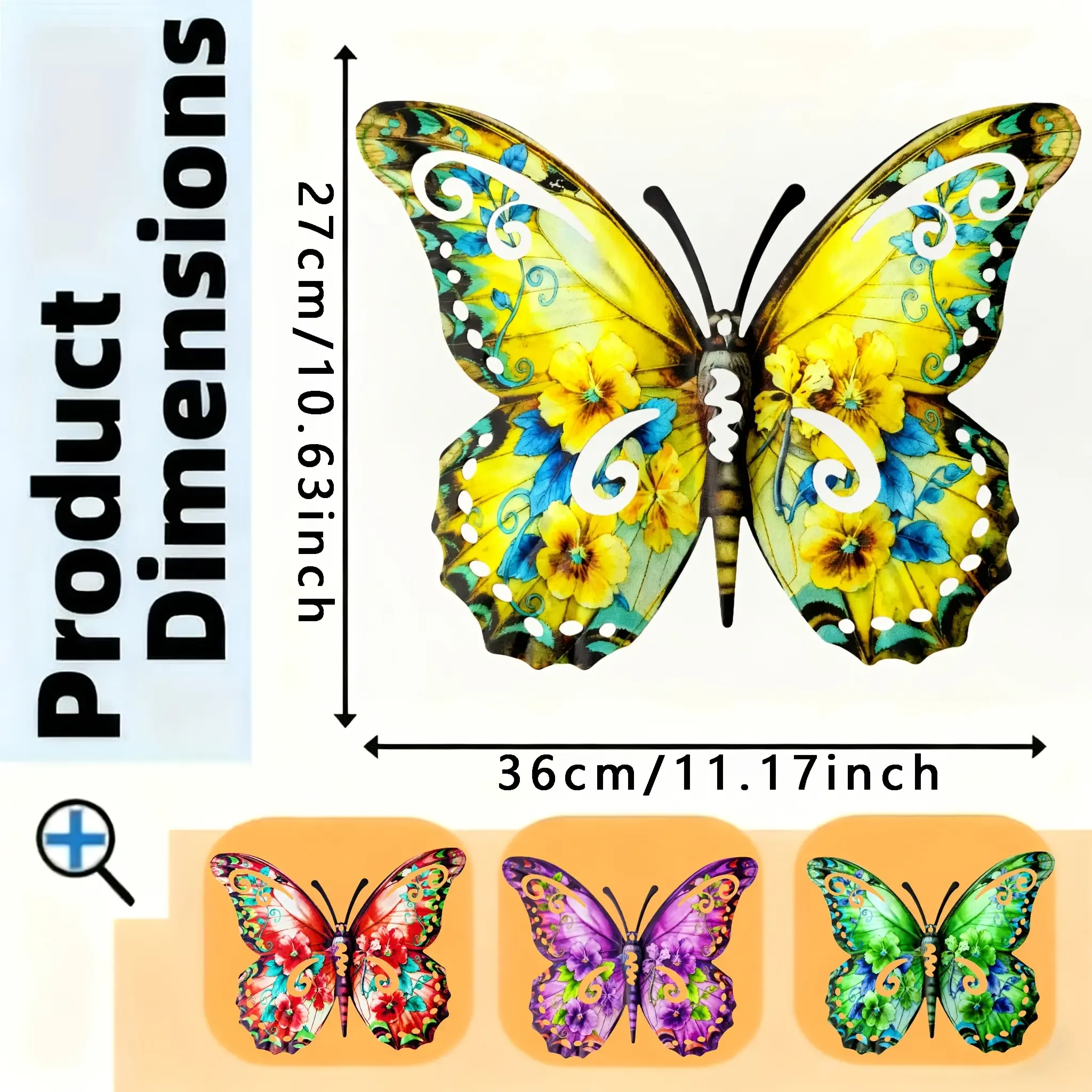 🦋 Vibrant Metal Butterfly Wall Decor Set (4 PCS)