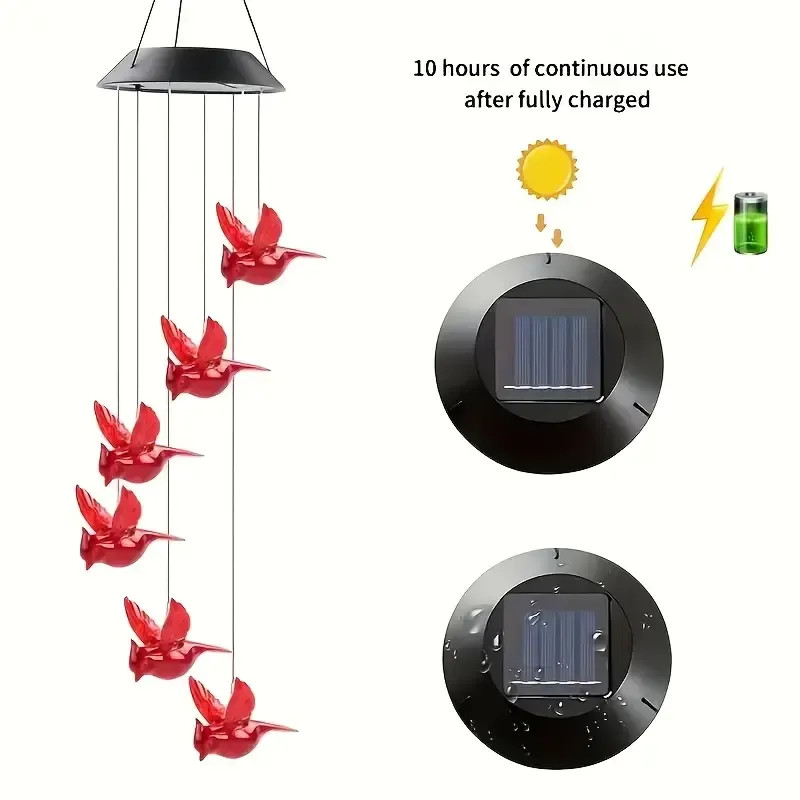 🔥LAST DAY 49 % OFF 🐦Solar Cardinal Bird Bell Lights