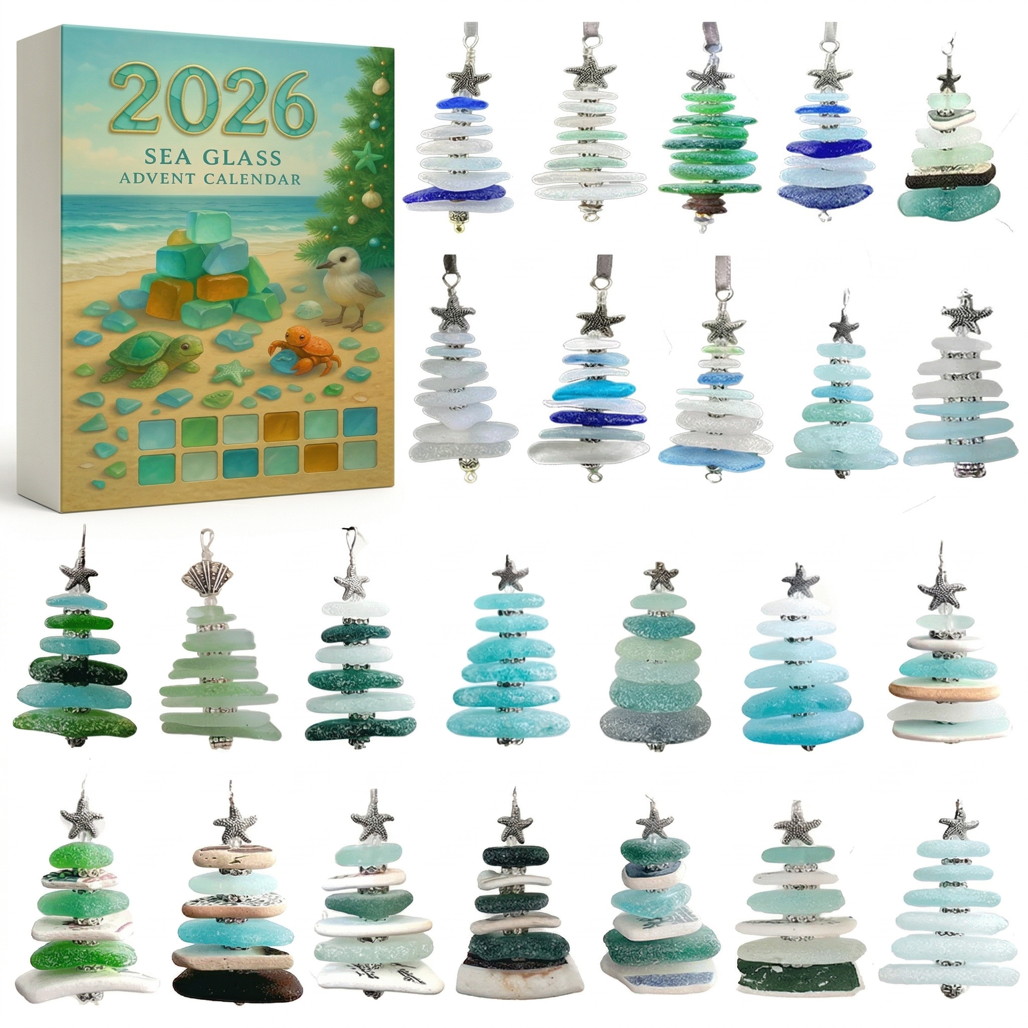 Sea Glass Christmas Tree Advent Calendar