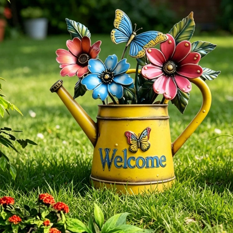 🌸Watering Can Wall Decor – Welcome Garden Art 🌼🦋