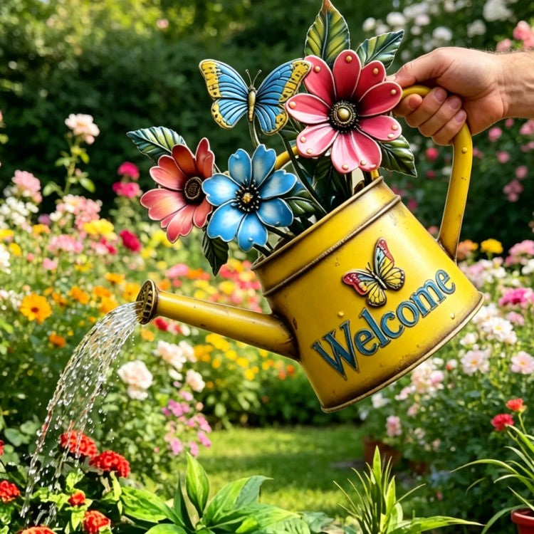 🌸Watering Can Wall Decor – Welcome Garden Art 🌼🦋