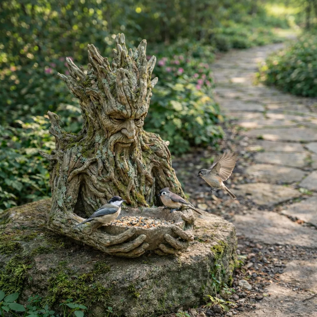 The Quiet Offering A Tree-Integrated Bird Feeding Sculpture