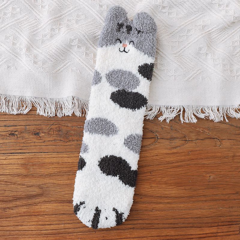 Women's Cozy Cartoon Cat Claw Slipper Sock