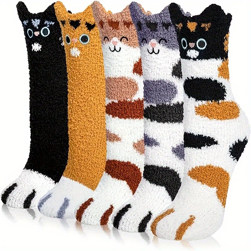 Women's Cozy Cartoon Cat Claw Slipper Sock