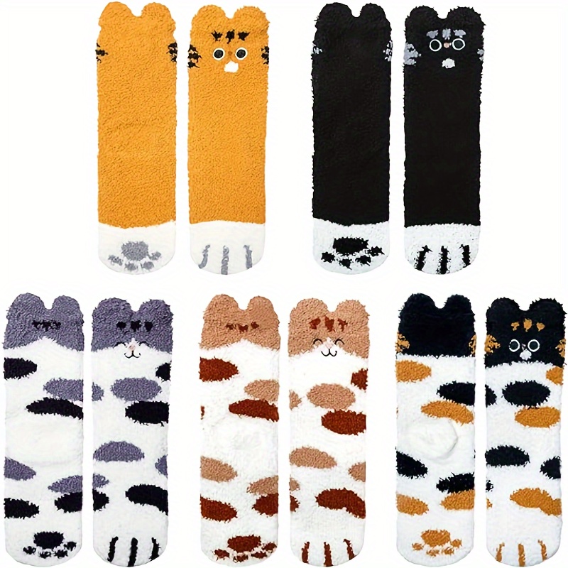 Women's Cozy Cartoon Cat Claw Slipper Sock