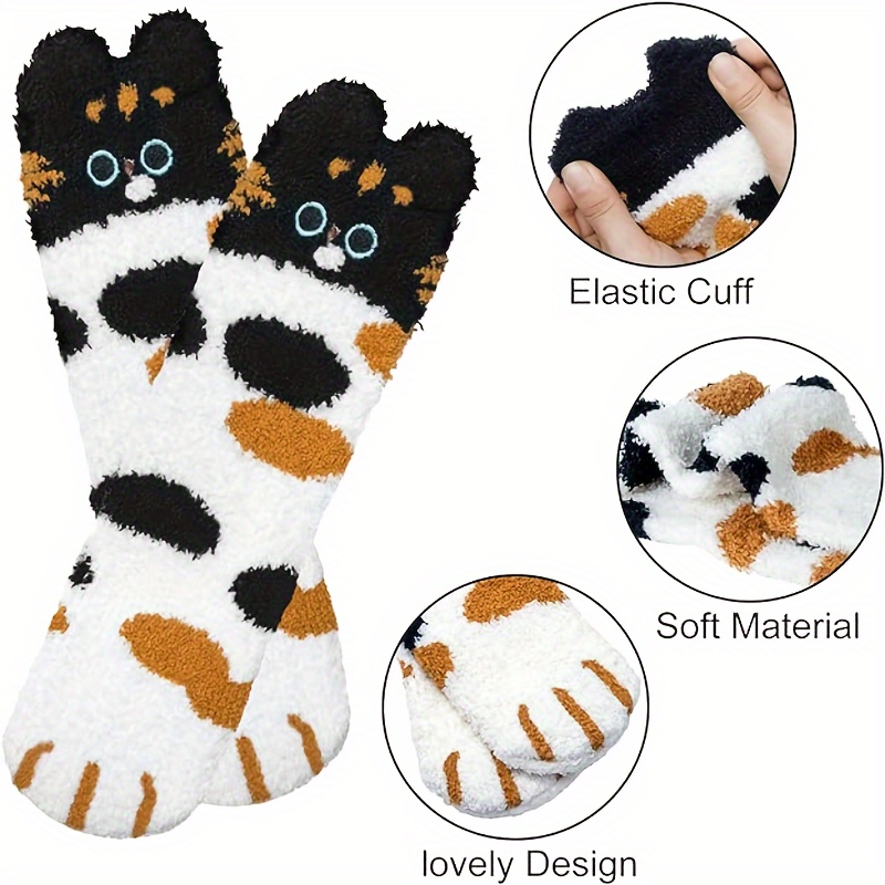 Women's Cozy Cartoon Cat Claw Slipper Sock