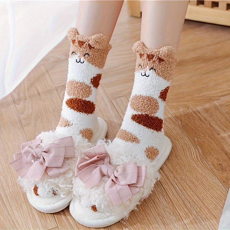 Women's Cozy Cartoon Cat Claw Slipper Sock
