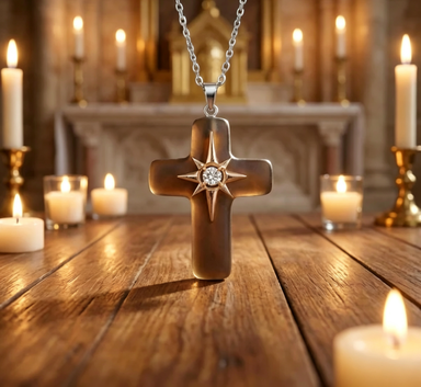 🌊 Ocean Blessed Cross Sea Glass Pendant – Faith-Inspired Natural Glass Hanging Ornament ✝️✨