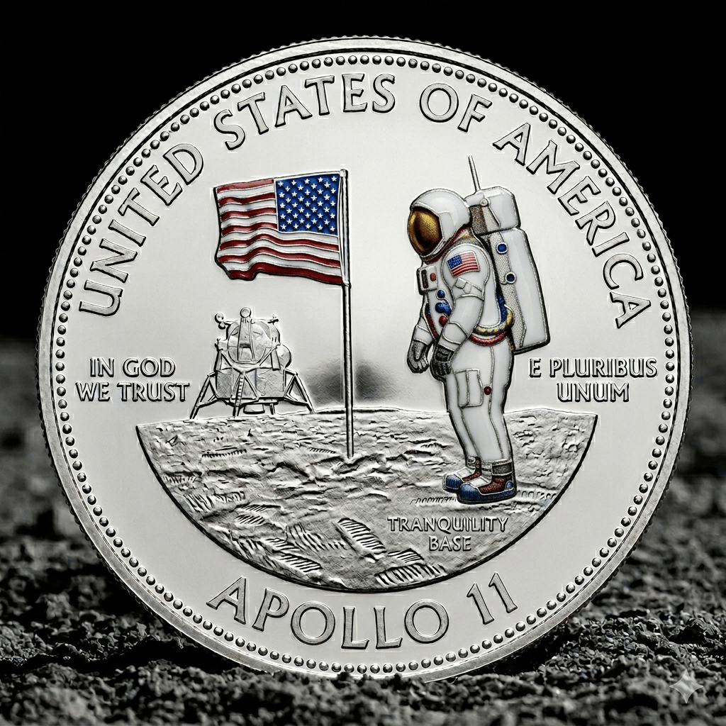 Apollo 11 & Artemis II Commemorative Silver Coin