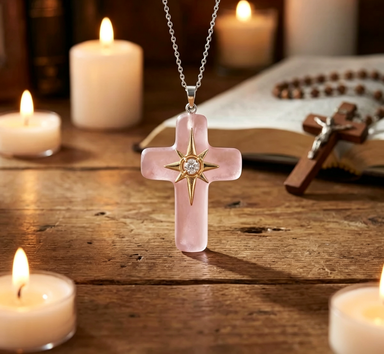 🌊 Ocean Blessed Cross Sea Glass Pendant – Faith-Inspired Natural Glass Hanging Ornament ✝️✨