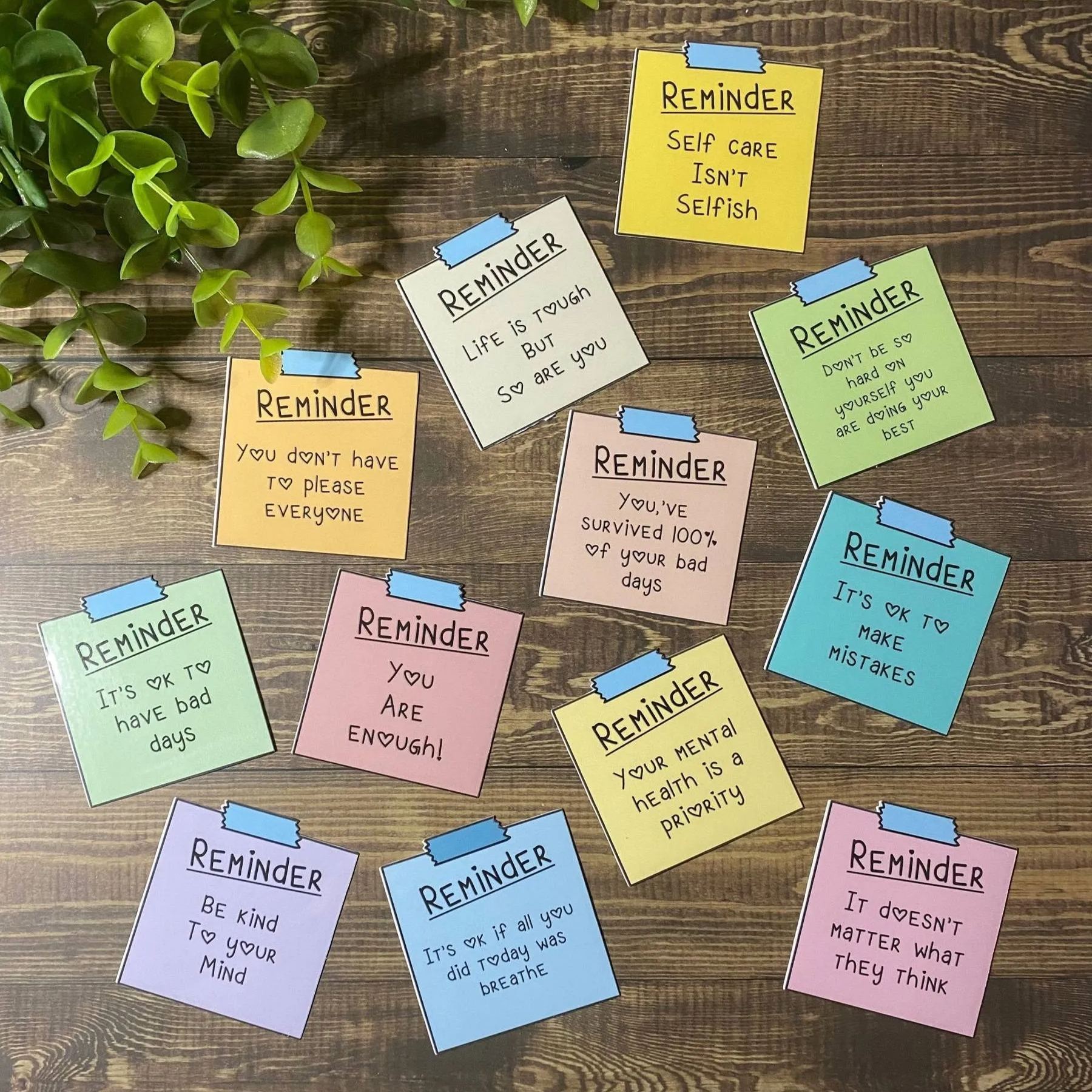 Mental Health Sticky Note Stickersset of 12
