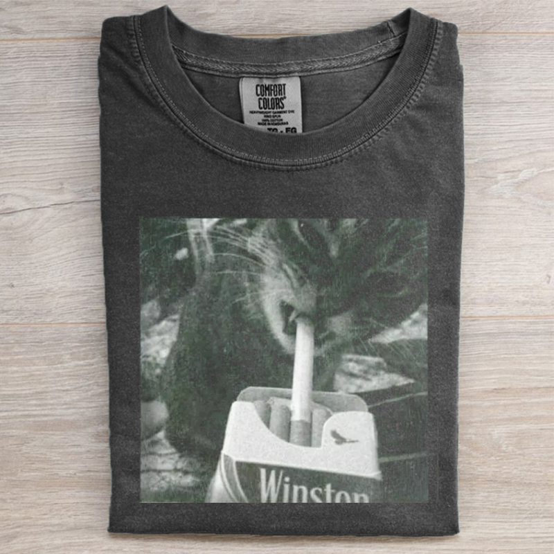 Funny Smoking Cat T-shirt