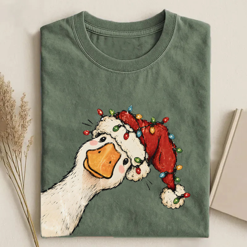 Funny Goose Christmas Football Fan Tshirt