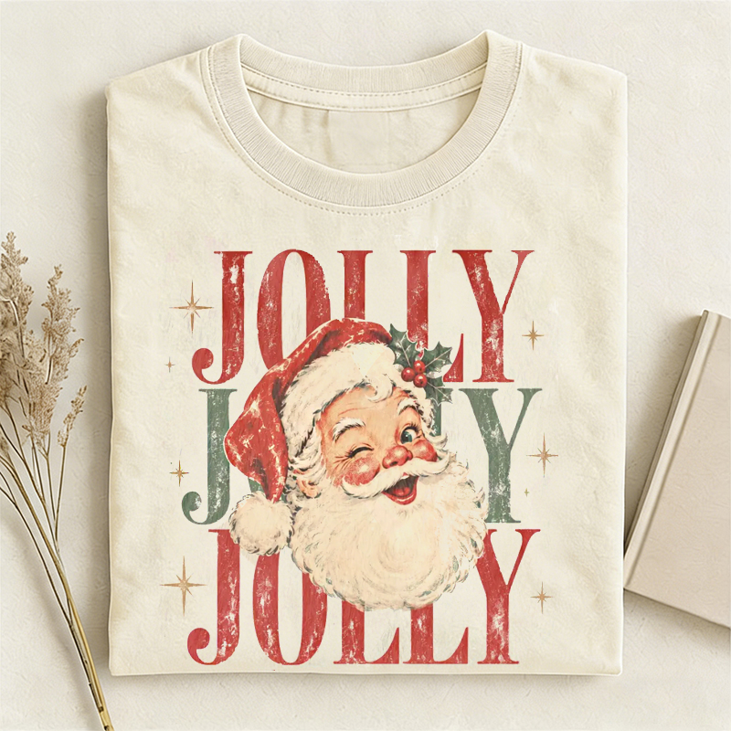 Retro Jolly Santa Christmas Tshirt