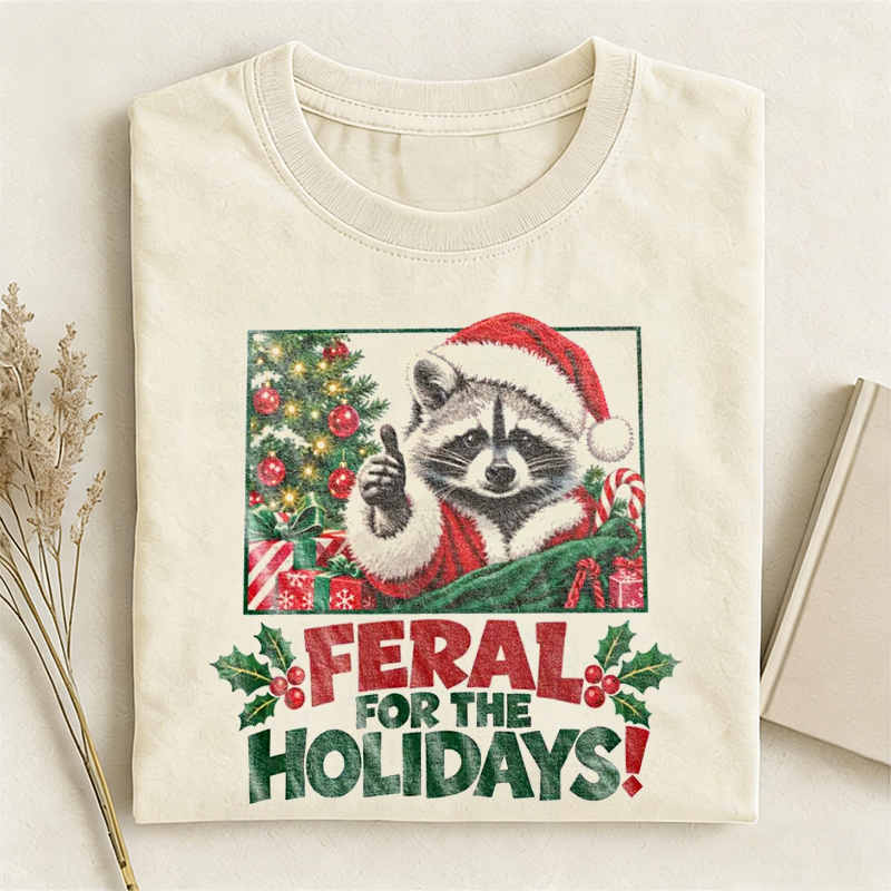 Funny Christmas Raccoon Tshirt