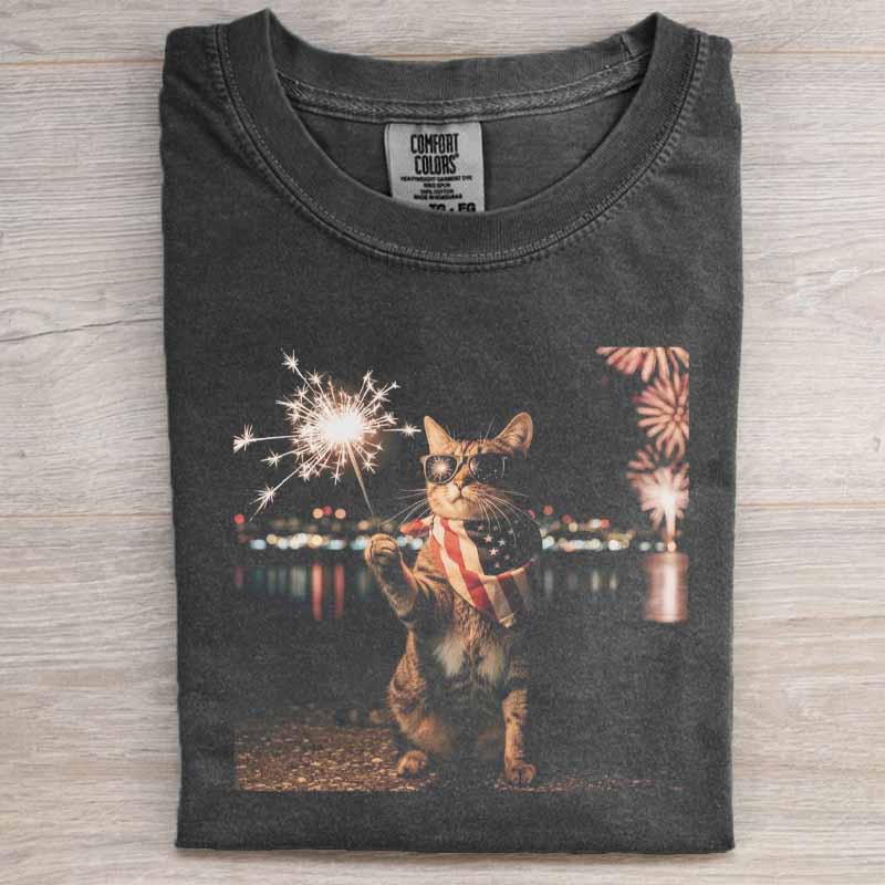 Funny Cat Patriotic Graphic Shirt