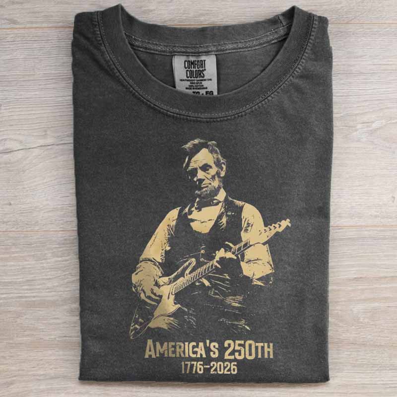 Vintage Abraham Lincoln Playing Guitar Humor Shirt