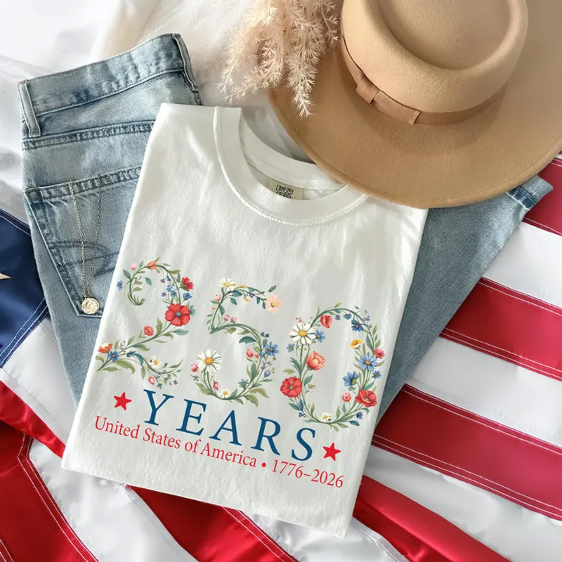 USA 250th Anniversary Floral Shirt