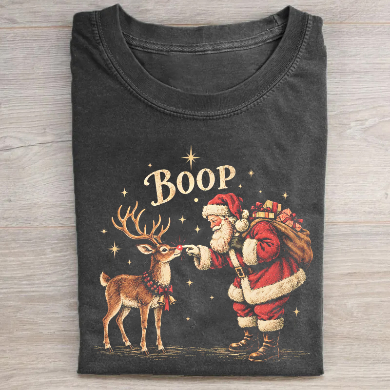 Vintage Santa Rudolph Christmas Tshirt