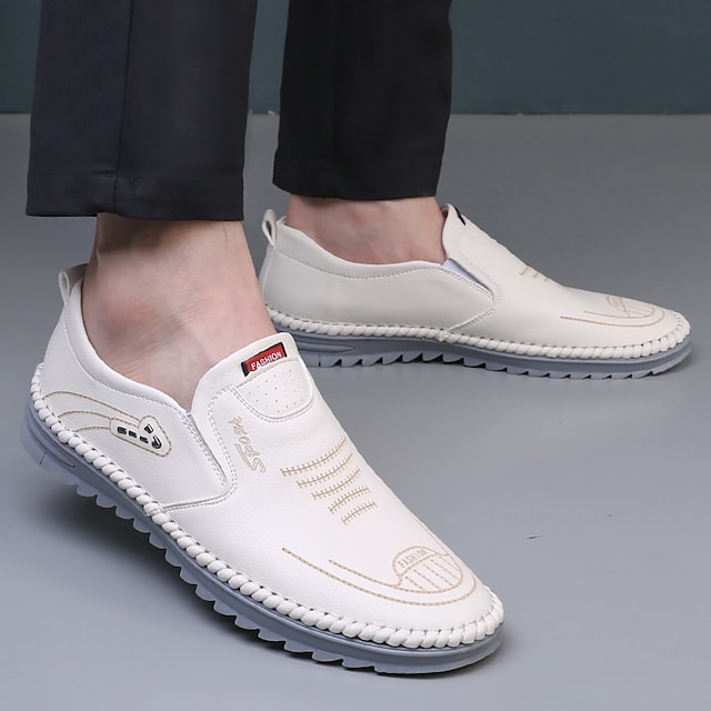 Glückbox™ Sommer hohle lässige Lederschuhe Herren weiche Oberfläche handgefertigte Fahrschuhe 2022 neue Papa Schuhe Herren weiße Schuhe