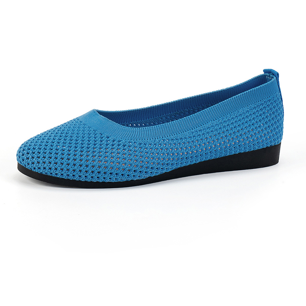 Smiledeer 2024 Summer New Women's Breathable Knit Round Toe Flat Casual Shoes
