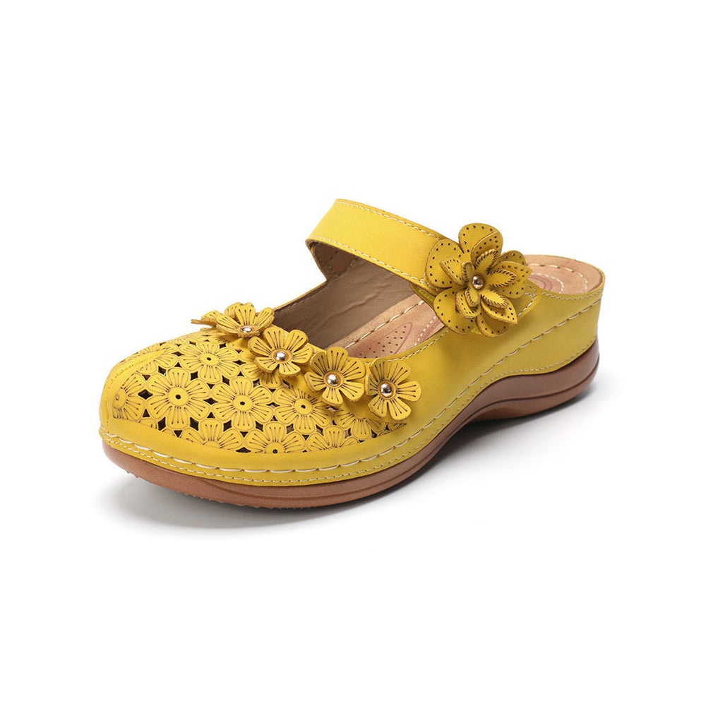 Glückbox™ Lässige Damen-Sandalen mit Blumenausschnitt und geschlossener Zehenpartie