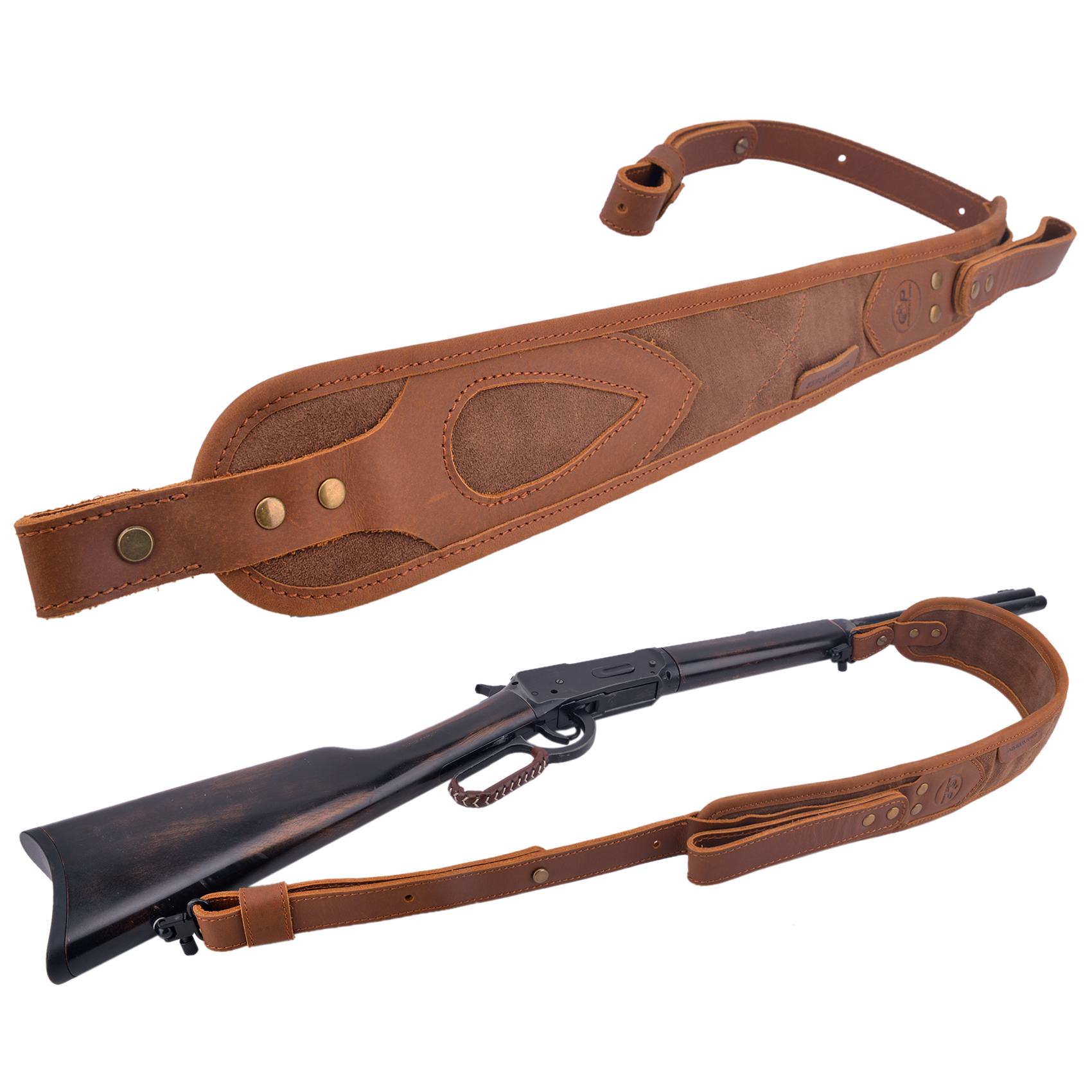 Cowhide Suede Leather Rifle Sling Shotgun Shoulder Strap Hunting Accessory
