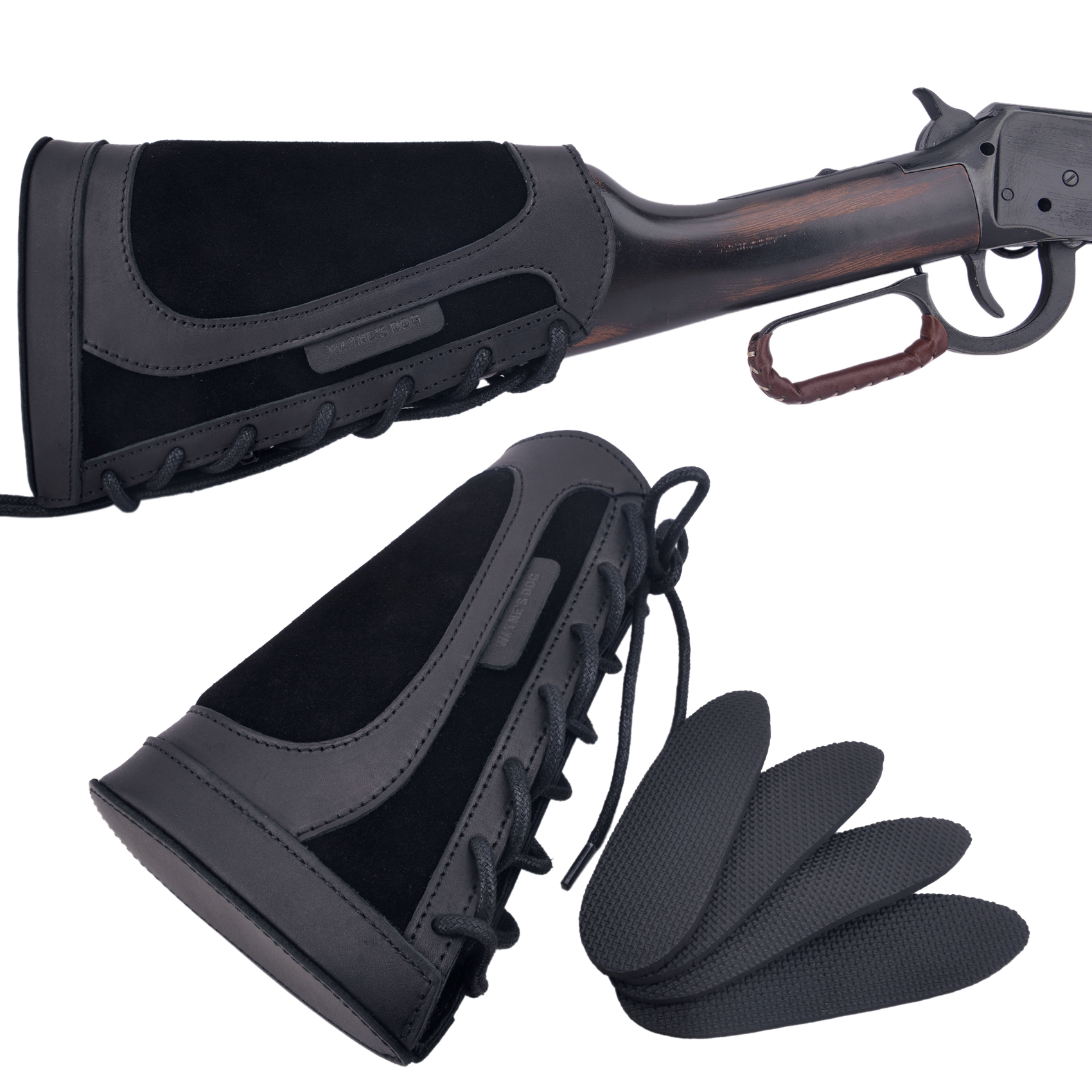 Ambidextrous Genuine Leather Recoil Pad Rifle Buttstock Hunting Cheek Rest Pad